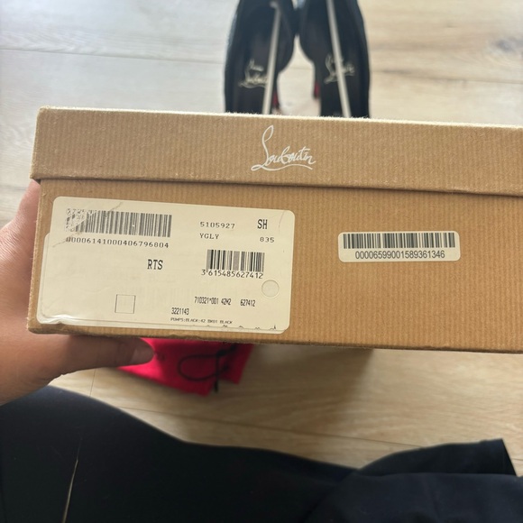 Black Glitter and Pony Hair Izra Christian Louboutins - Picture 6 of 6